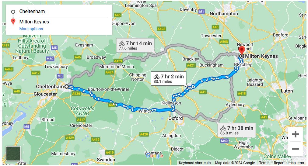 You are currently viewing Cheltenham to Milton Keynes