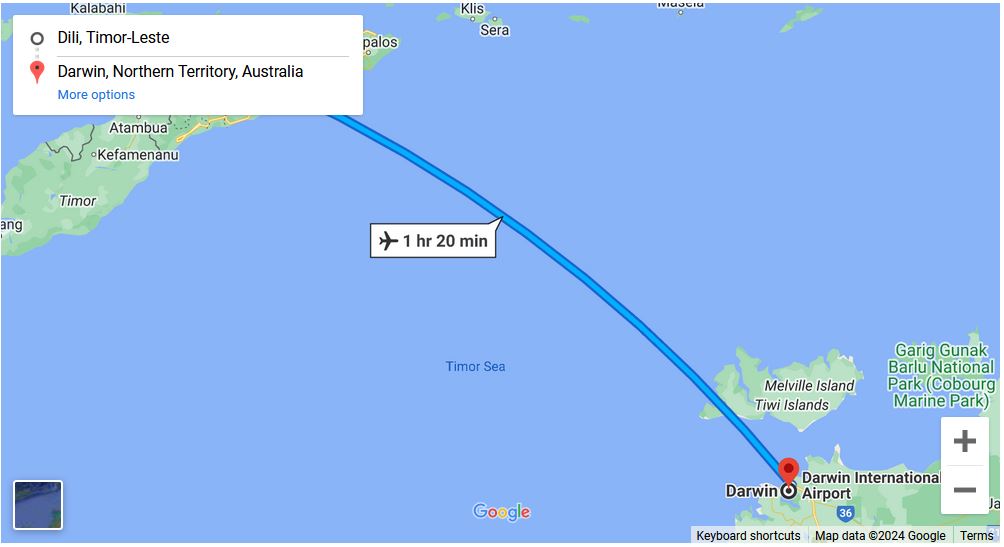 You are currently viewing Dili, East Timor to Darwin, Australia