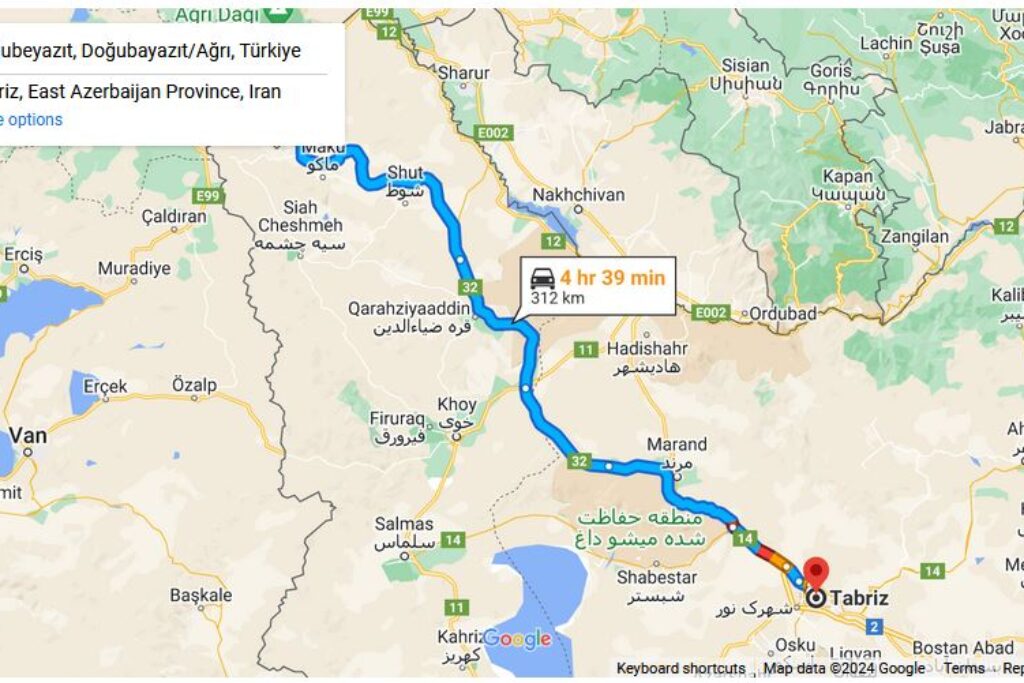 Dogubeyazit to Tabriz