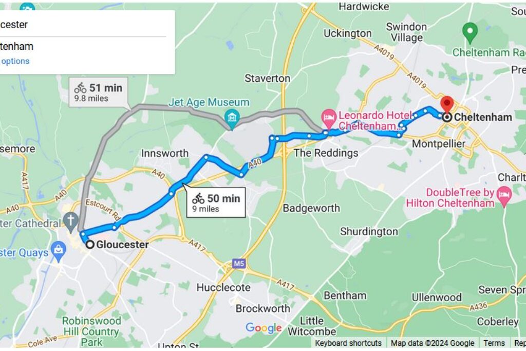 Gloucester to Cheltenham