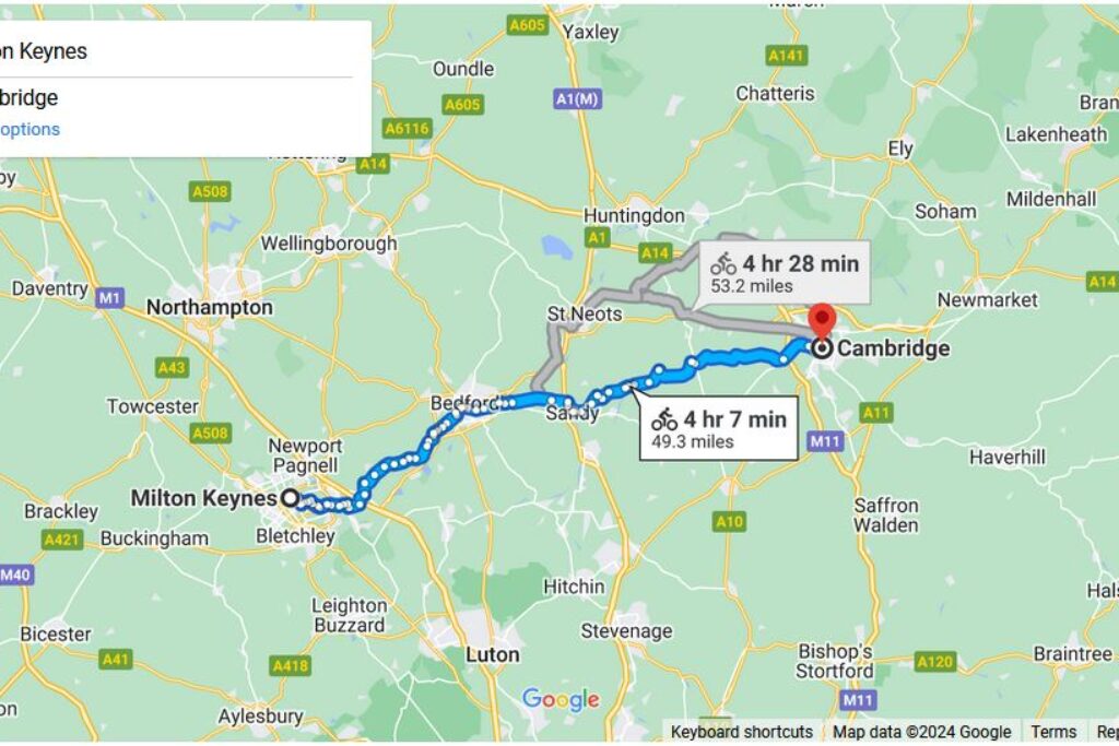 Milton Keynes to Cambridge