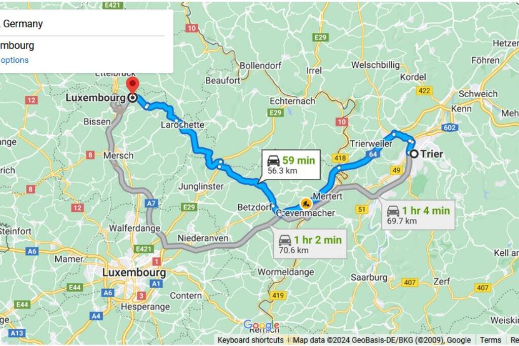 Trier to Luxembourg