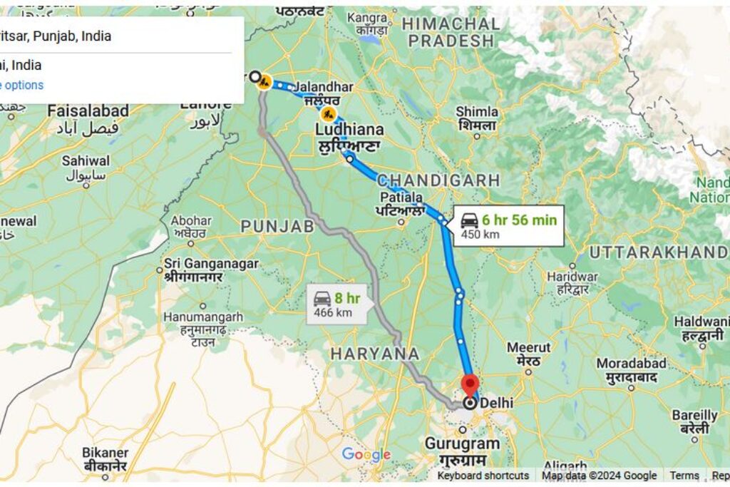 Amritsar to Delhi