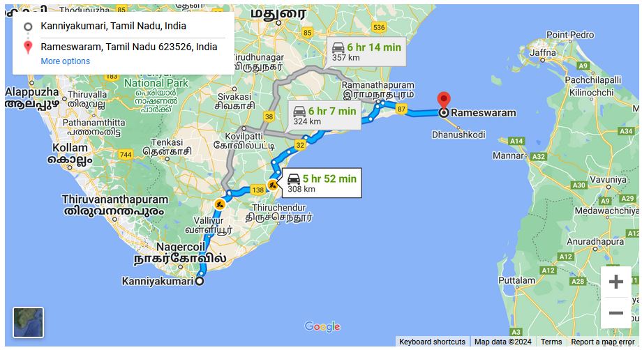 You are currently viewing Kanyakumari to Rameshwaram