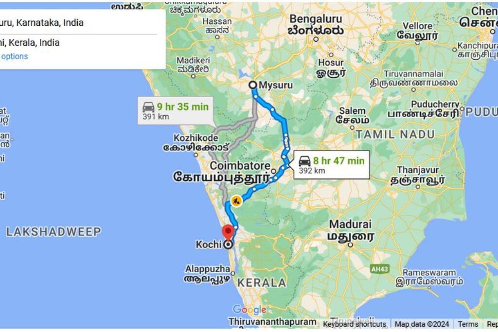 Mysore to Kochi