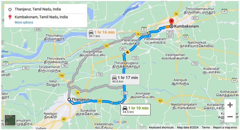 You are currently viewing Thanjavur to Kumbakonam