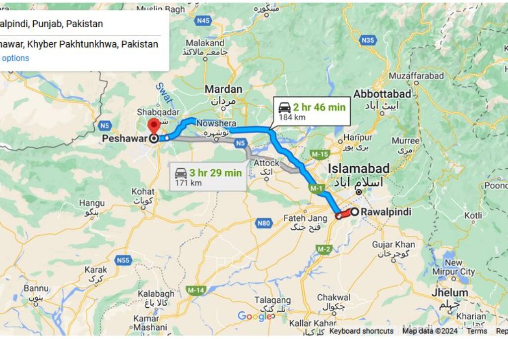 Rawalpindi to Peshawar